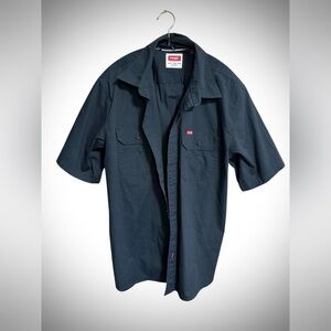 Wrangler Navy Button Down